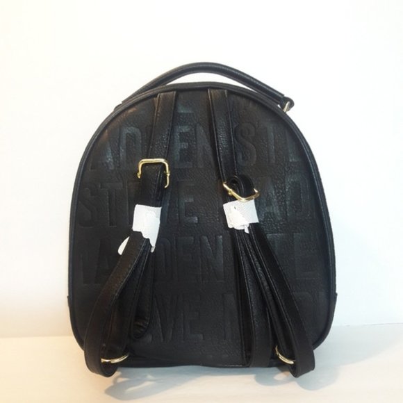 Steve Madden | Bags | Steve Madden Embossed Logo Faux Leather Backpack ... image.